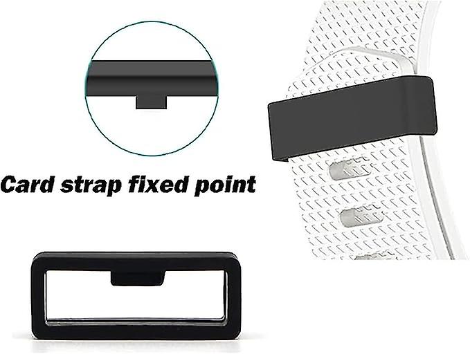 Black) 6Pcs Rubber Ring Strap  Silicone Watch Strap Holder (22mm Width