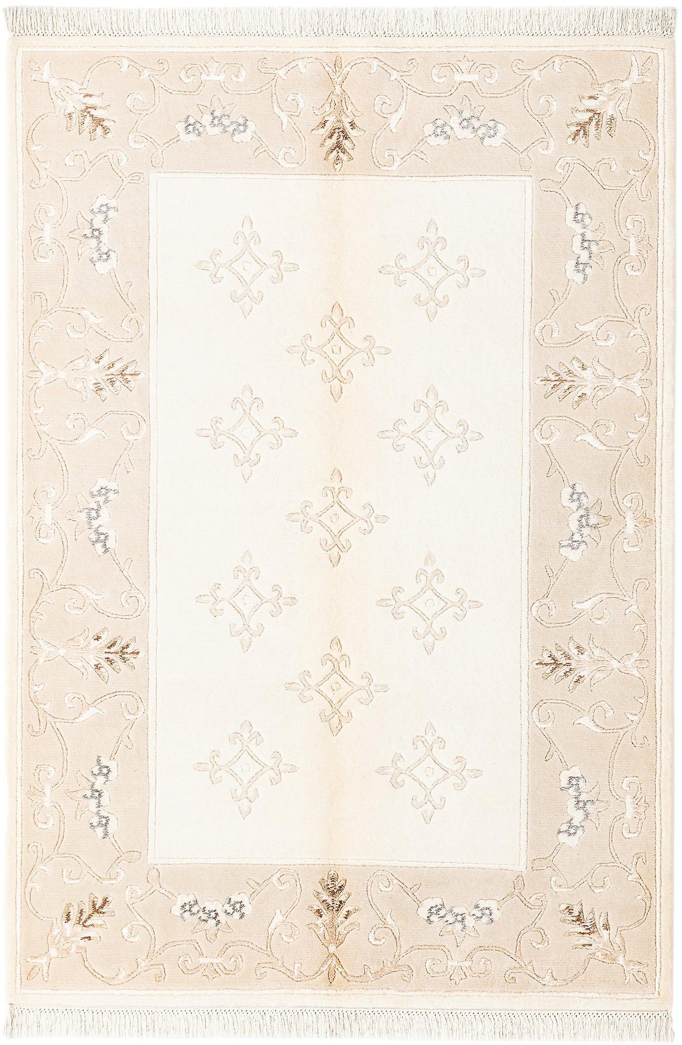 Hadorn Darya-印度 122x180 带米色手摇织机印度地毯