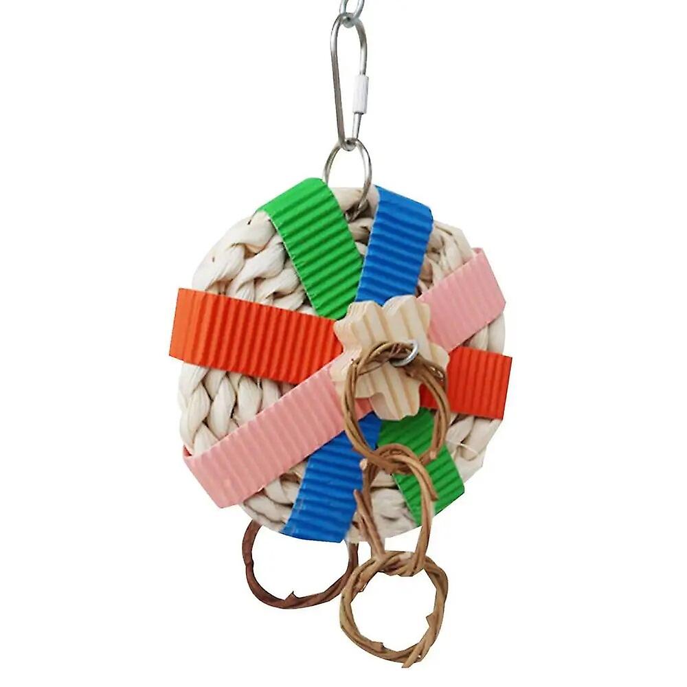 ألعاب تمزيق الطيور الببغاء تمزيق اللعب الملونة العلف اللعب للببغاوات القش تمزيق اللعب مع حديقة هوك معدنية