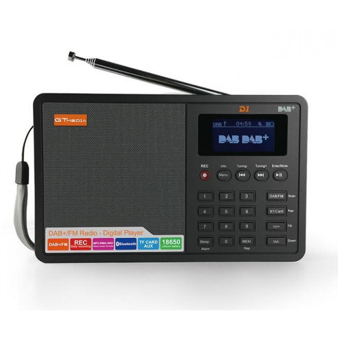 Fm Radio, Bluetooth Dab+/fm+ Bt/tf/aux, 1.8 Inch Lcd Display, Dab Radio Speaker(black)