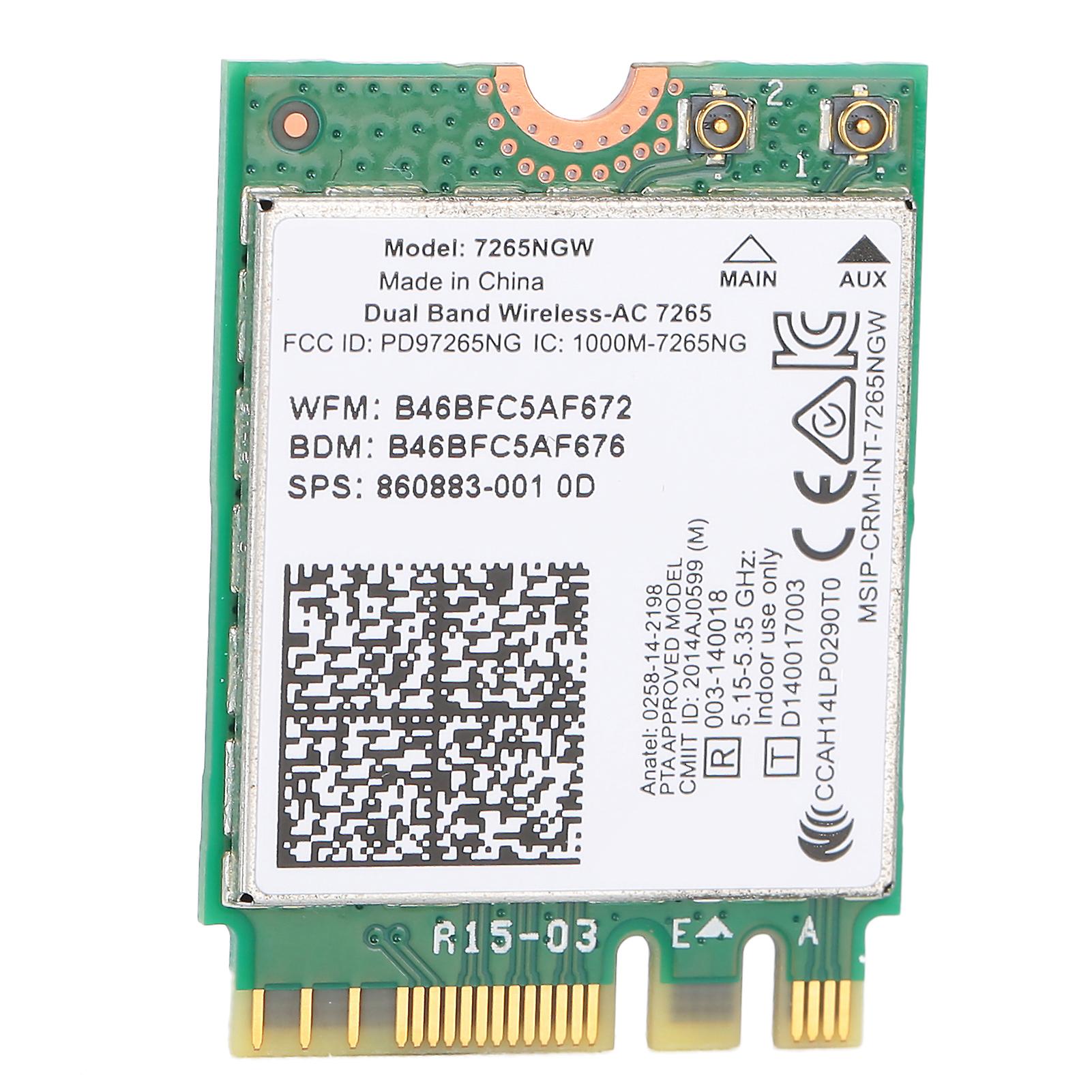 Wireless Network Card 7265NGW 7265AC Dual Band M.2 BT4.0 867Mbps