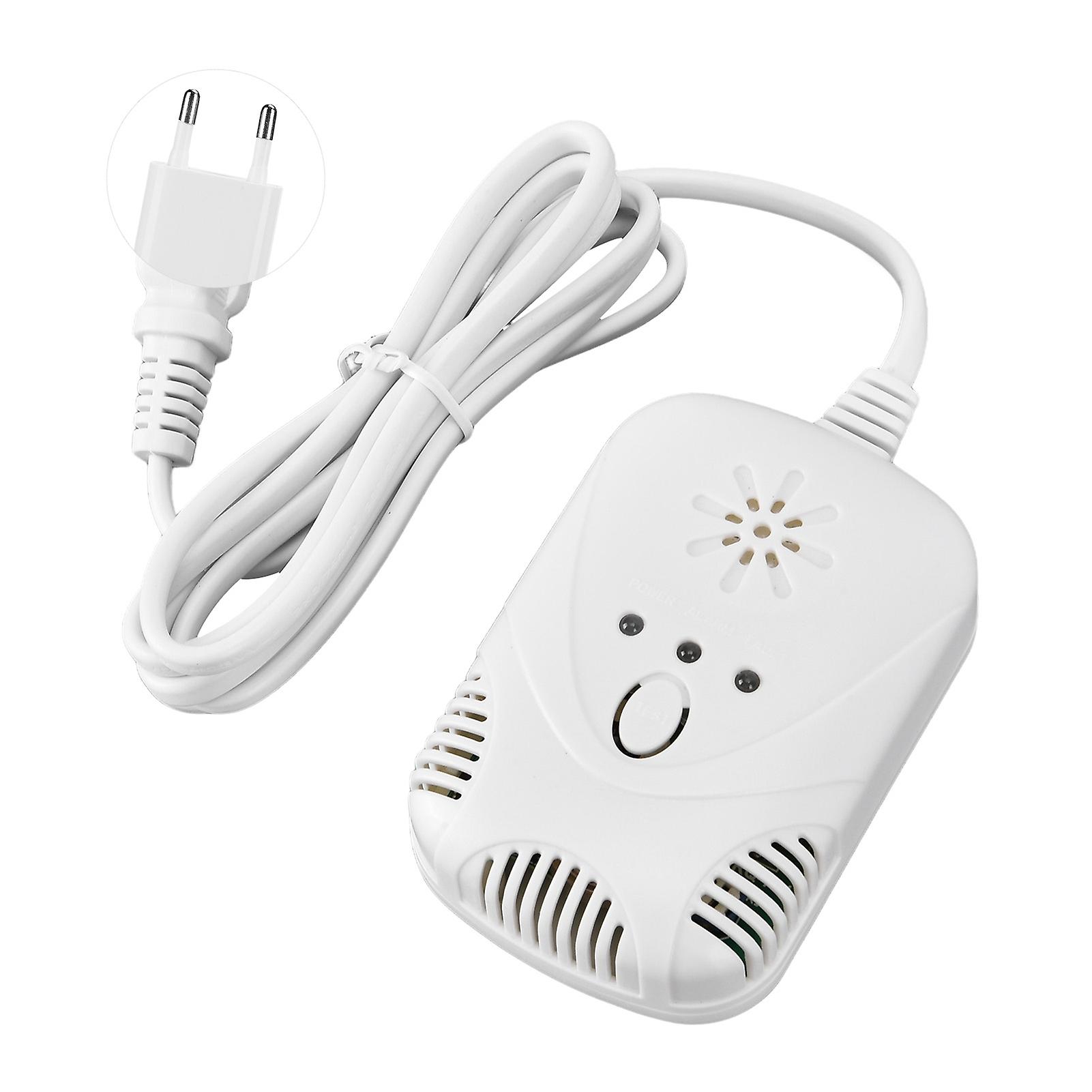 Home Gas Detector 85dB Alarm 10%LEL Sound Light 90-240V EU Plug