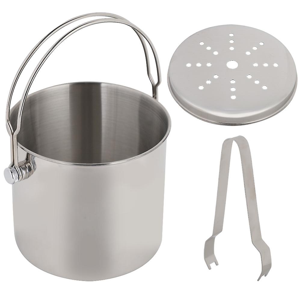 Stainless Steel Ice Container Bucket 2L Portable Red Wine Barrel for Kitchen Portable Ice Bucket
