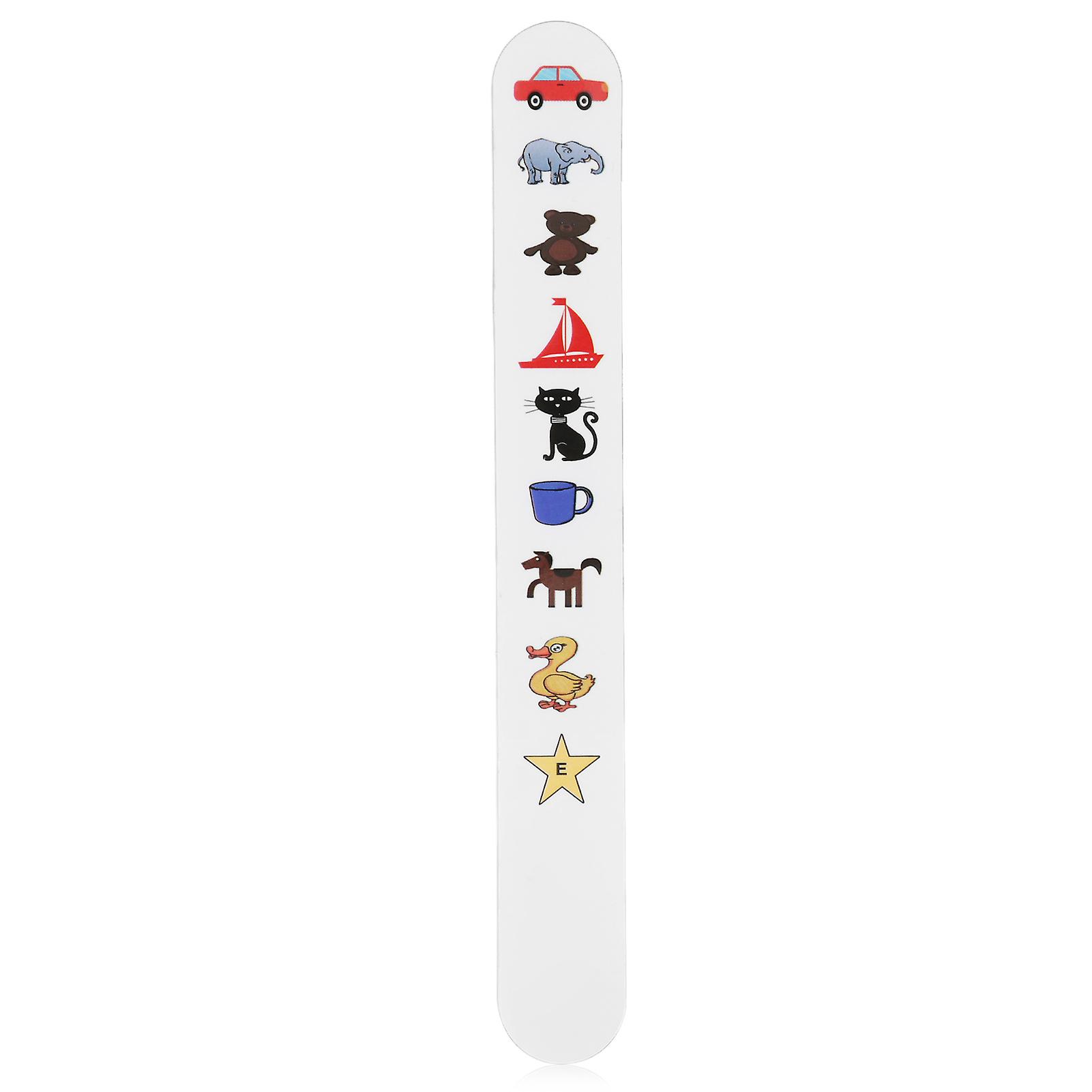 Kids Fixation Stick Vision Tester Clear Colorful Animal Patterns Waterproof Coating Thicken Eye Test Card Type 1