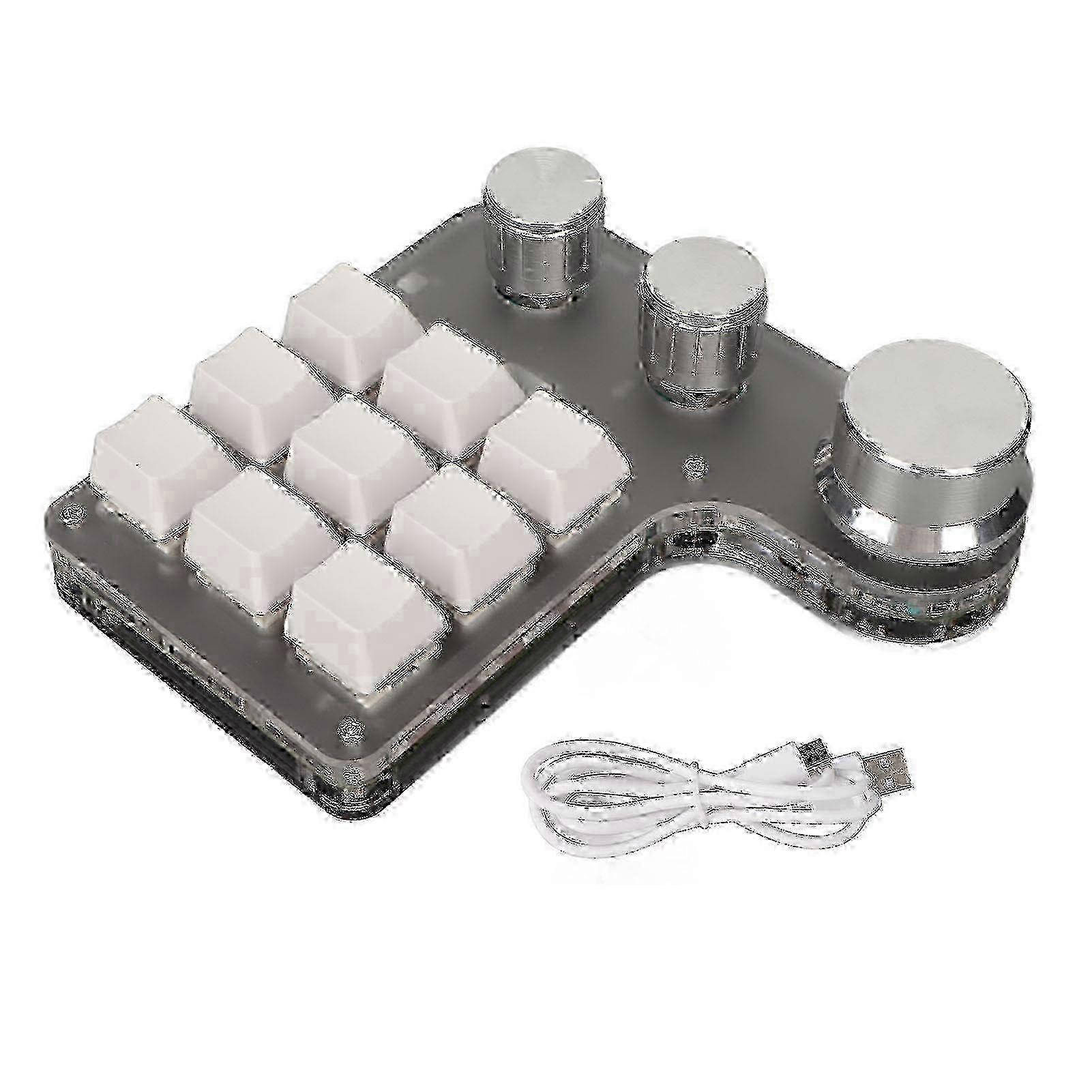 Benutzerdefinierte Mini-Tastatur 9 Tasten 3 Tasten Programmierbare RGB-Hintergrundbeleuchtung Makro-Programmierung für Computerspiel-Software Weiß