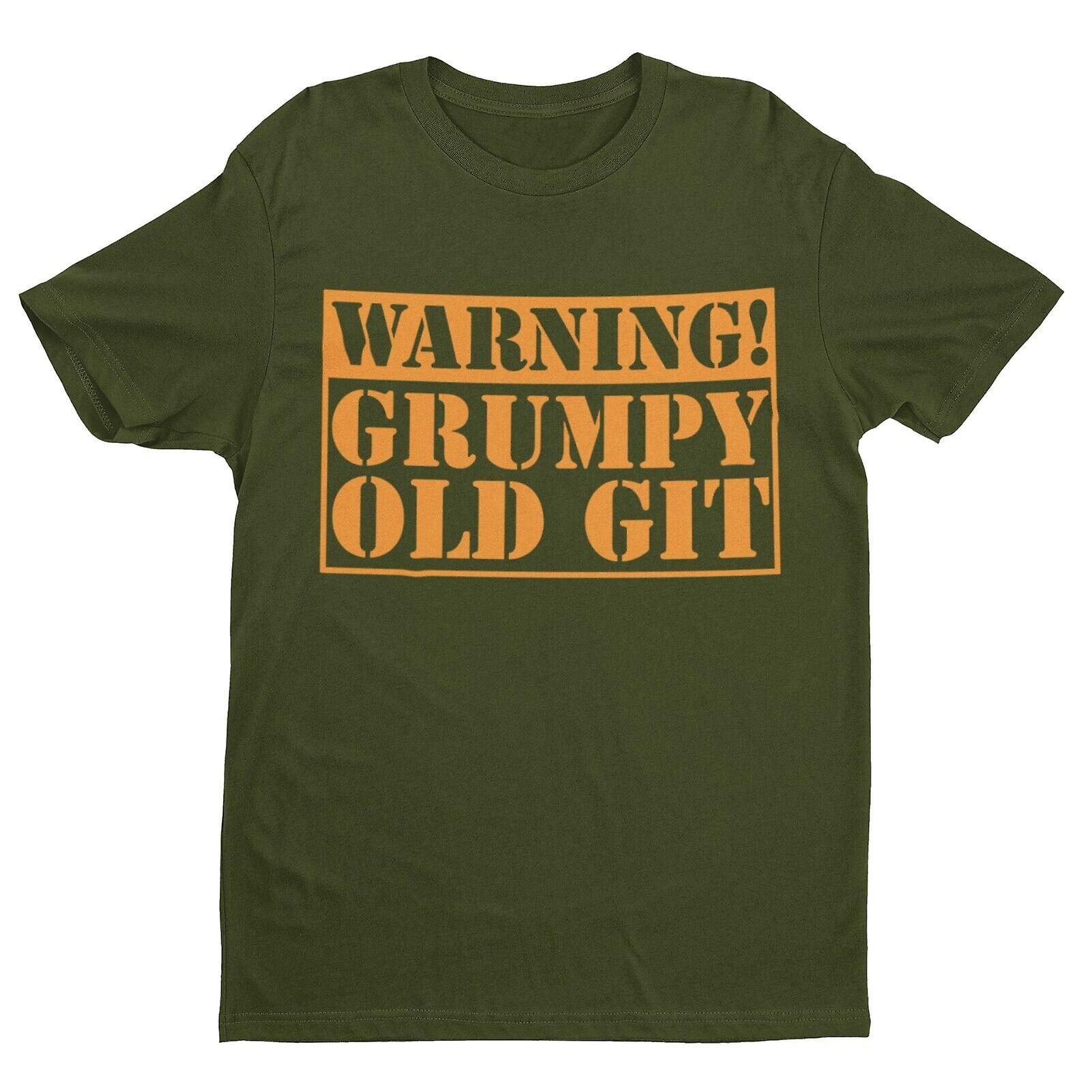 Warning Grumpy Old Git Funny T Shirt Tshirt Top Old Man Dad Grandad Gift Idea