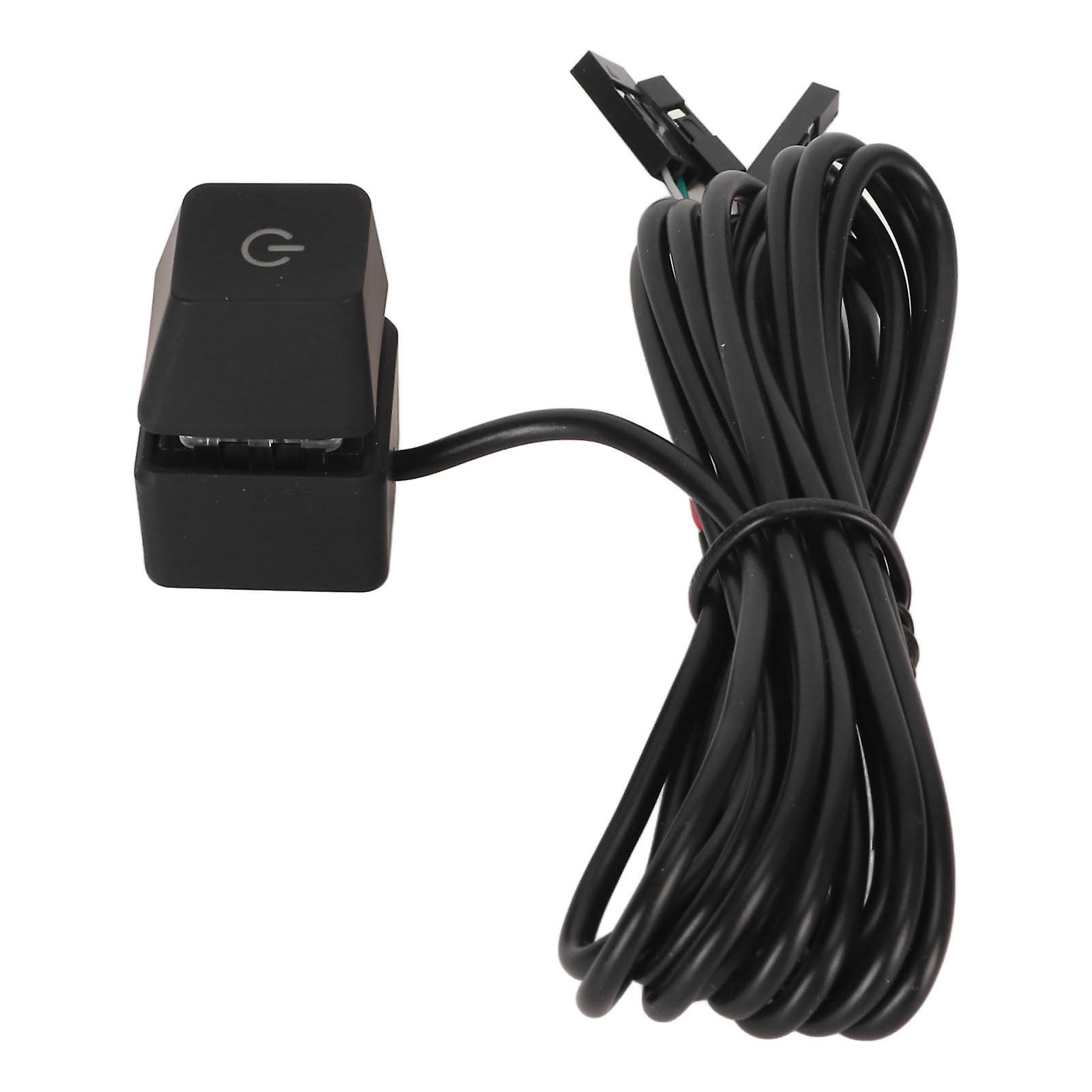 6.6ft PC Power Button with 7 Color Light Blue Switch Mechanical Keys External Power Switch for Desktop PC 