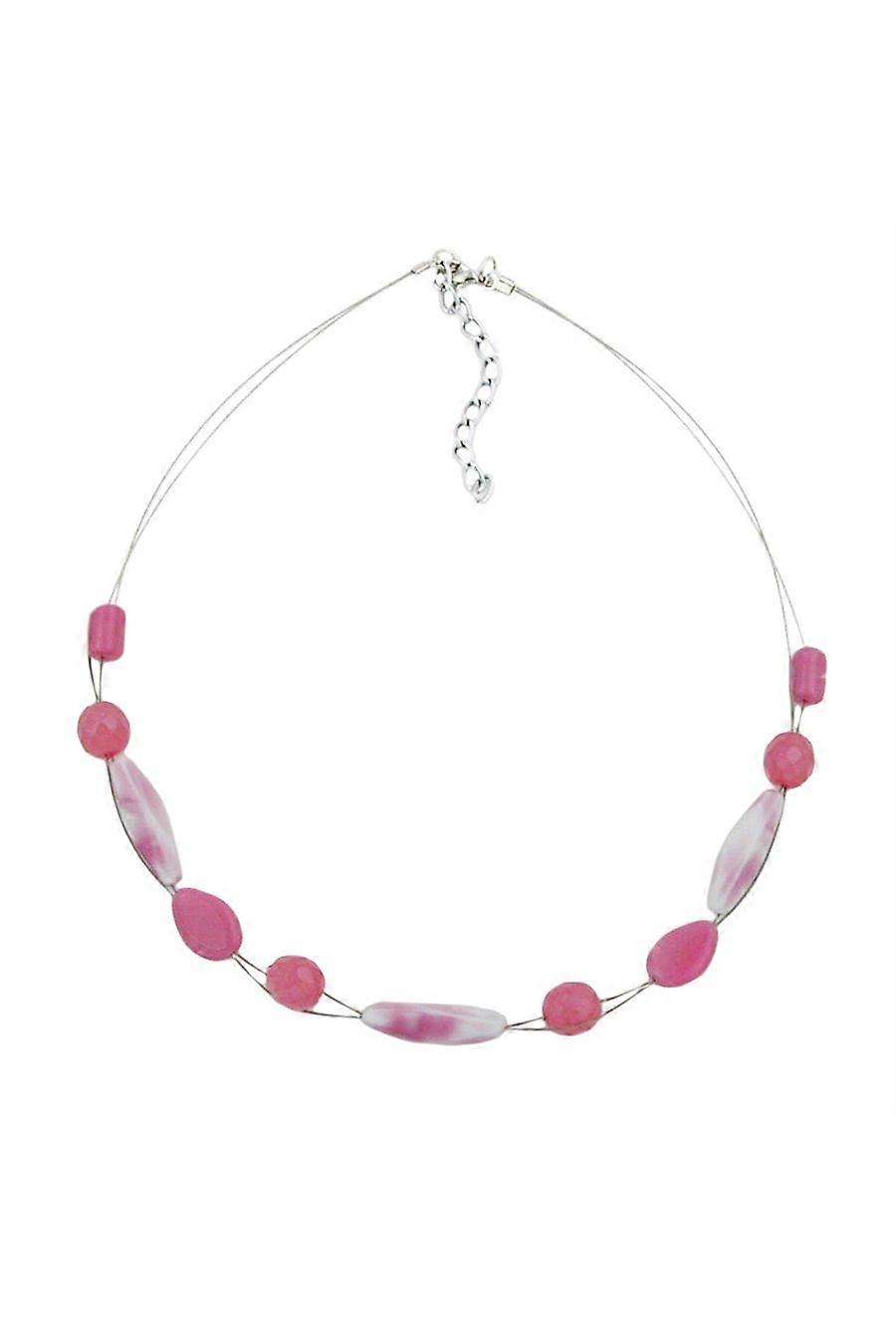 Necklace Glass Beads Pink 45cm - Gl02521