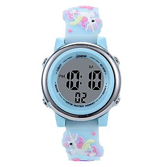 Veeki LED unicorn Kids Watch 3D Cartoon Toddler Wrist Digital Watch Waterproof 7 Color Lights with Alarm Stopwatch for 3-10 Year Boys Girls Little Chi