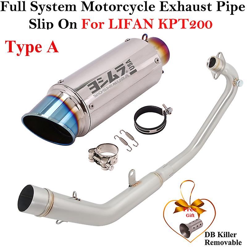 Voll system für Lifan Kpt200 Kpt 200 Motorrad Auspuff Schall dämpfer Flucht modifizieren Front Mittel verbindungs rohr Kohle faser Rohr verbinder