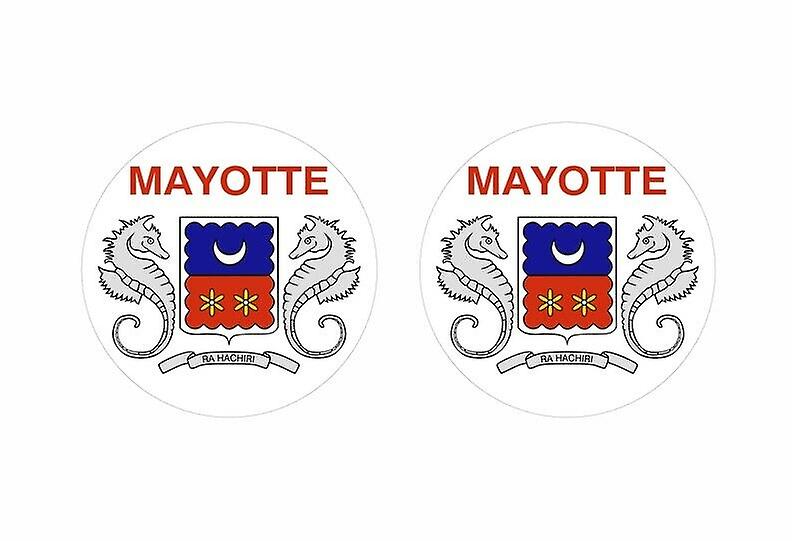 2x stick sticker round cocarde flag mayotte