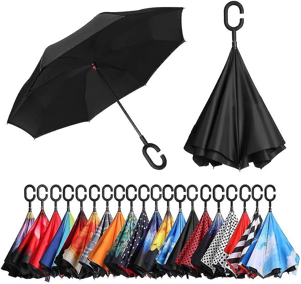 Inverted Umbrella, Double Layer UV Protection Windproof Umbrella, Windproof Umbrella, Car Folding Um