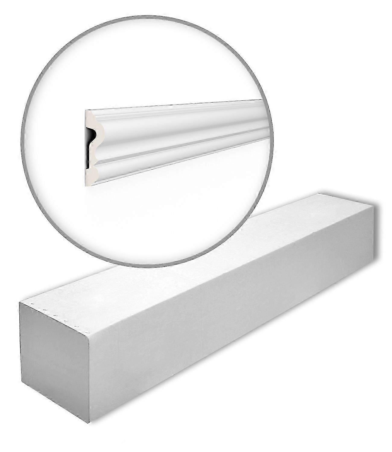 NMC 20 x Wandleiste Z13-box 40 Meter ARSTYL Polyurethan Hartschaum 200 cm weiß vorgrundiert leicht, robust, extrem maßhaltig