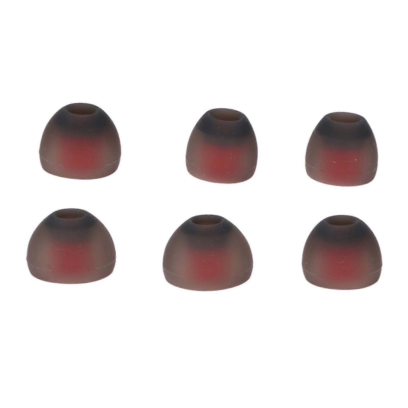 6pcs Silicone Eartips Gray Red Noise Reduction Comfortable Replacement Earplugs For Philips For Jaybird X4 X3 X2 X