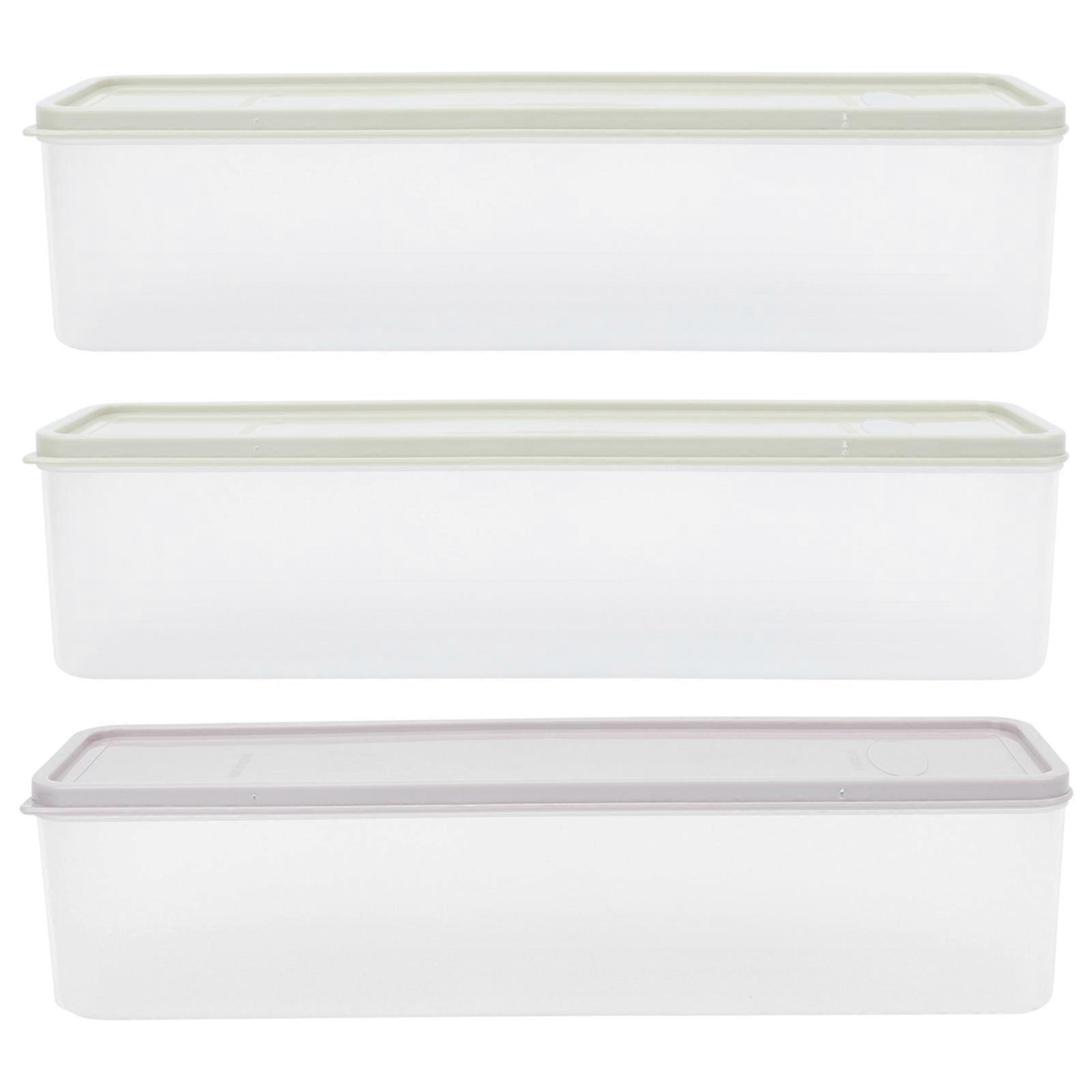 3Pcs Ice Cream Storage Box Lidded Fruit Dessert Box Kitchen Preservation Box