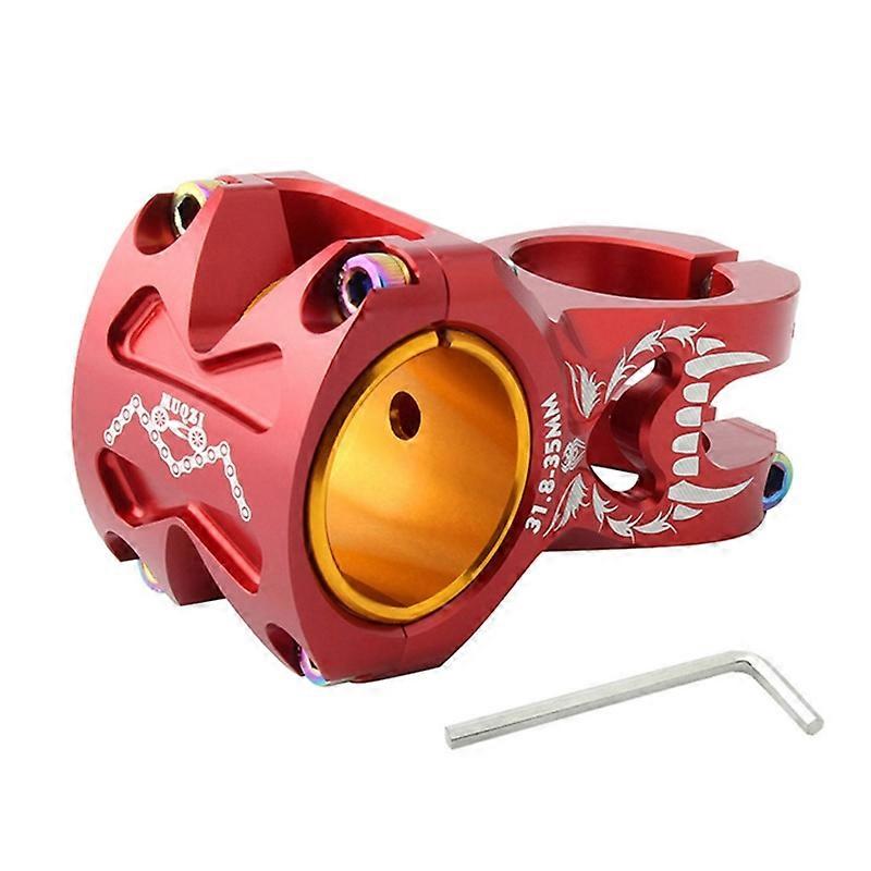 Unbrand Vélo Court Guidon Potence Wake Mountain Bike 31.8 Potence pour Vélo VTT BMX Fixe Rouge