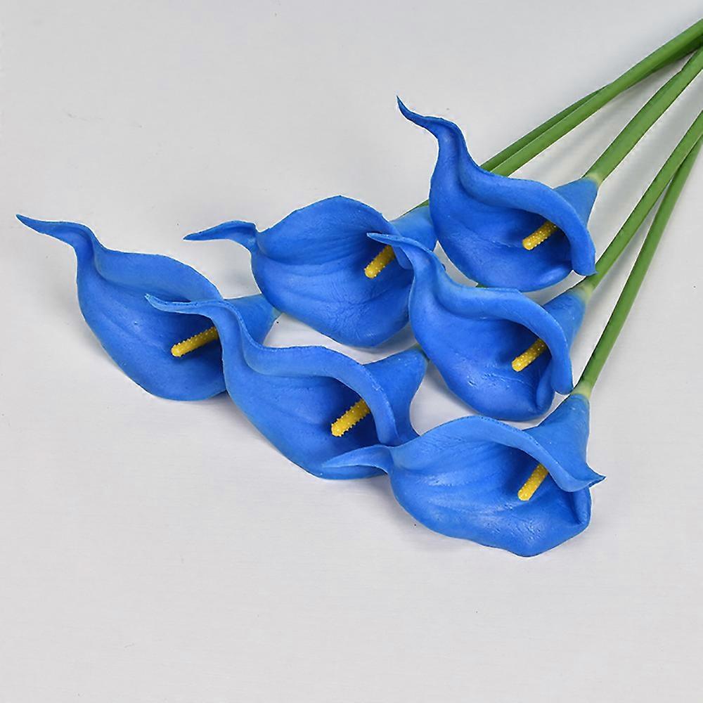 24 Pcs Artificial Calla Lily with Soft PU Stem (Royal Blue)