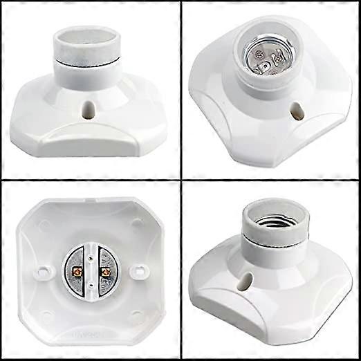 2 packs, E27 screw ceiling light socket for indoor wall lamp, LED bulb holder, plastic base