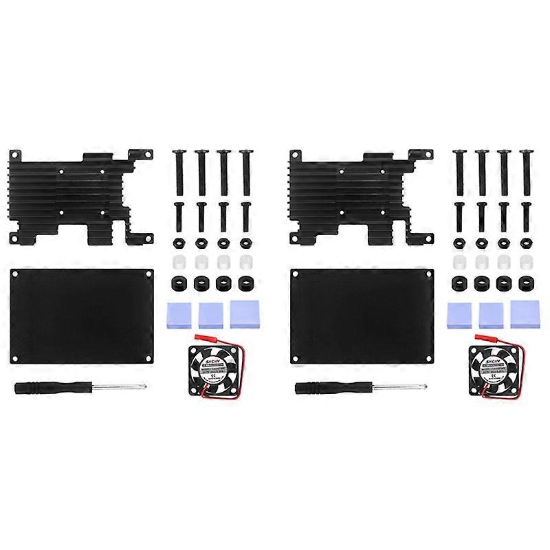 LBQ 2X For Orange Pi 3 LTS Aluminum Case With Cooling Fan Development Board Protection Cooling Shell