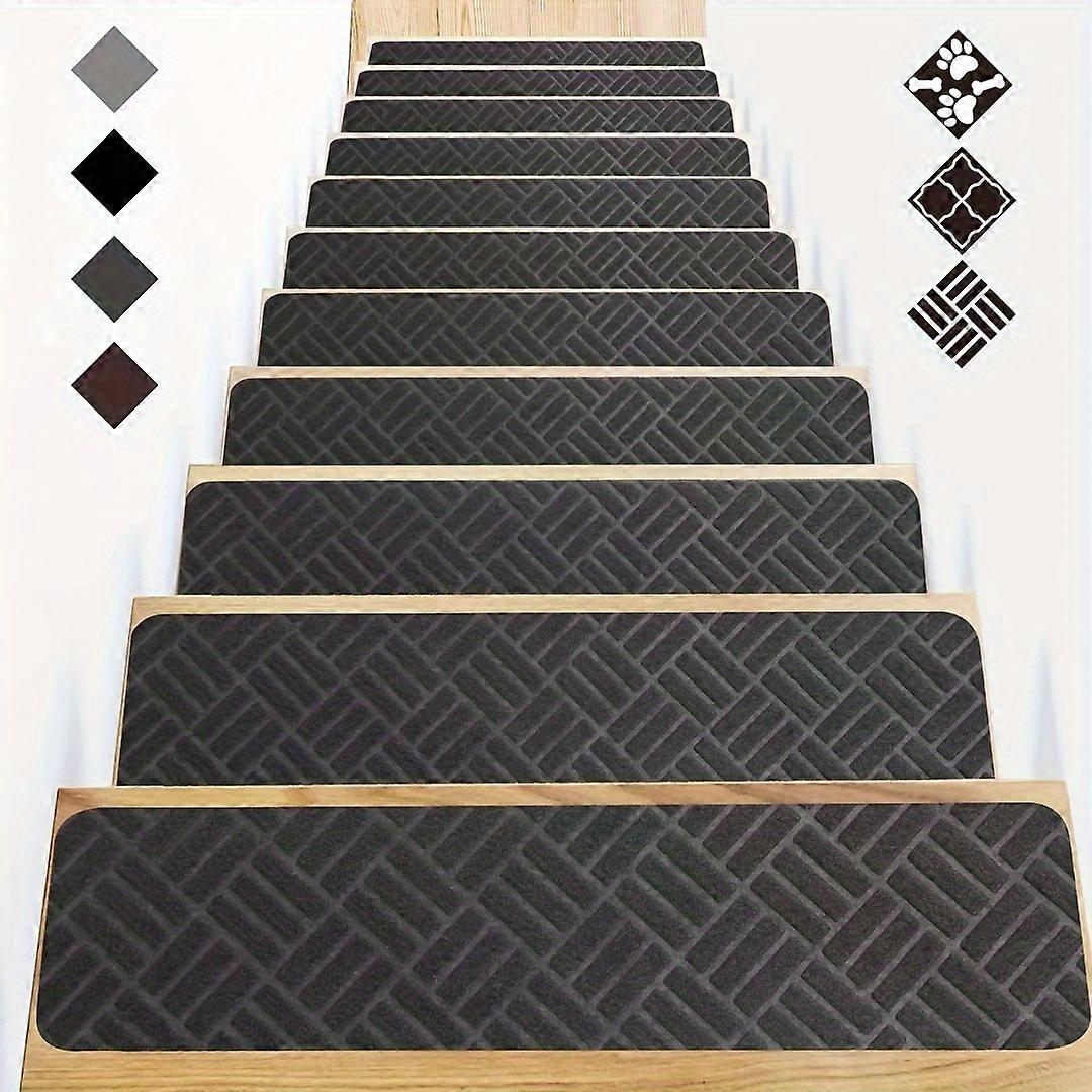 15-Pack Indoor Carpet Stair Treads - Ultra-Grip Non-Slip Stair Pads with Excellent Traction for Hardwood Floors - Complete Set of 15, 8x30 Self-Adhesi