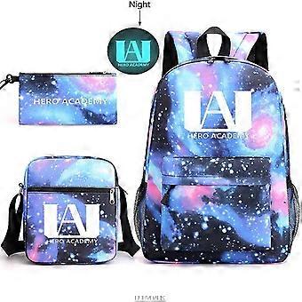 My Hero Academy 3pcs/set Luminous Backpack Boys Girls School Bags
