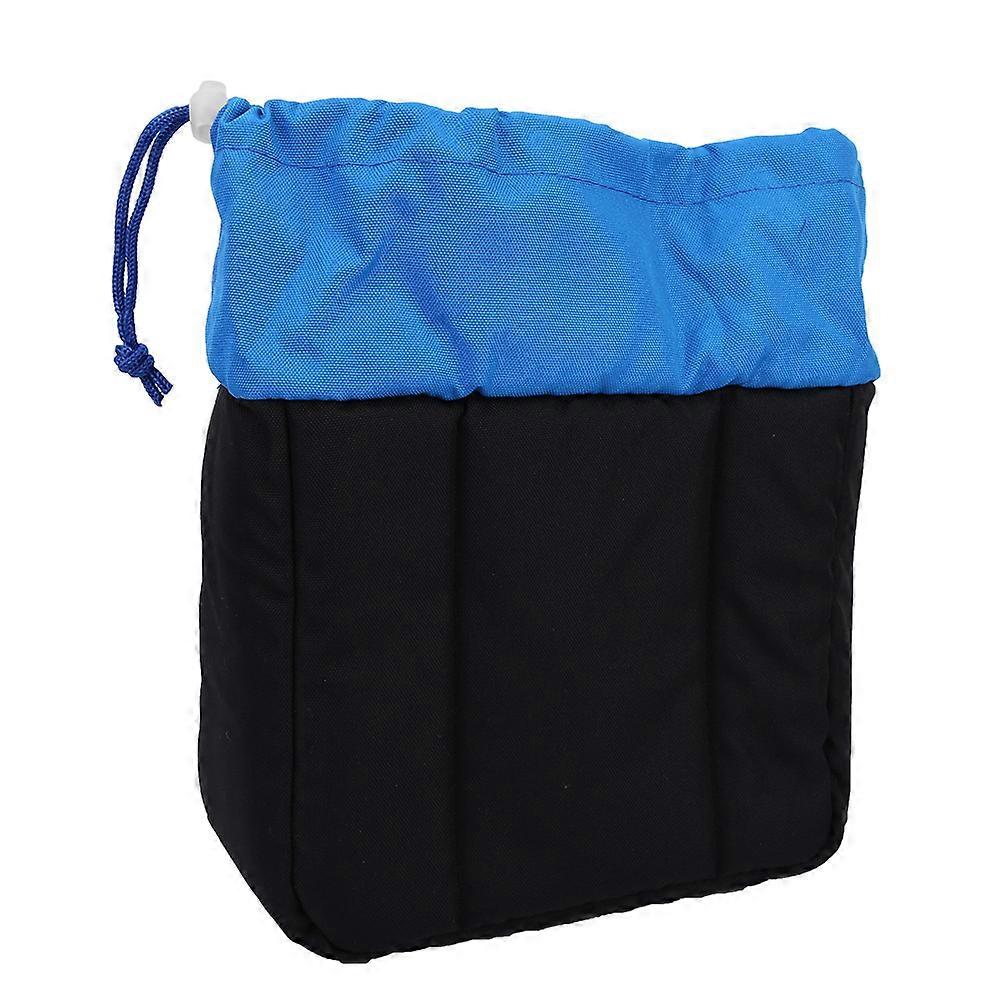Thickened Shockproof Digital Camera Lens Insert Bag Padded Case With Drawstring (blue)
