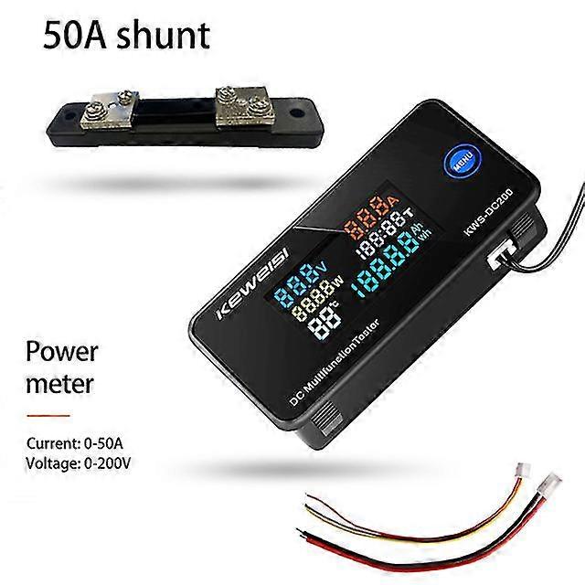 DC 0-200V Voltmeter Amperemeter Kws Power Energy Meter LED Digital Dc Wattmeter Stromzähler mit Reset-Funktion 0-100A