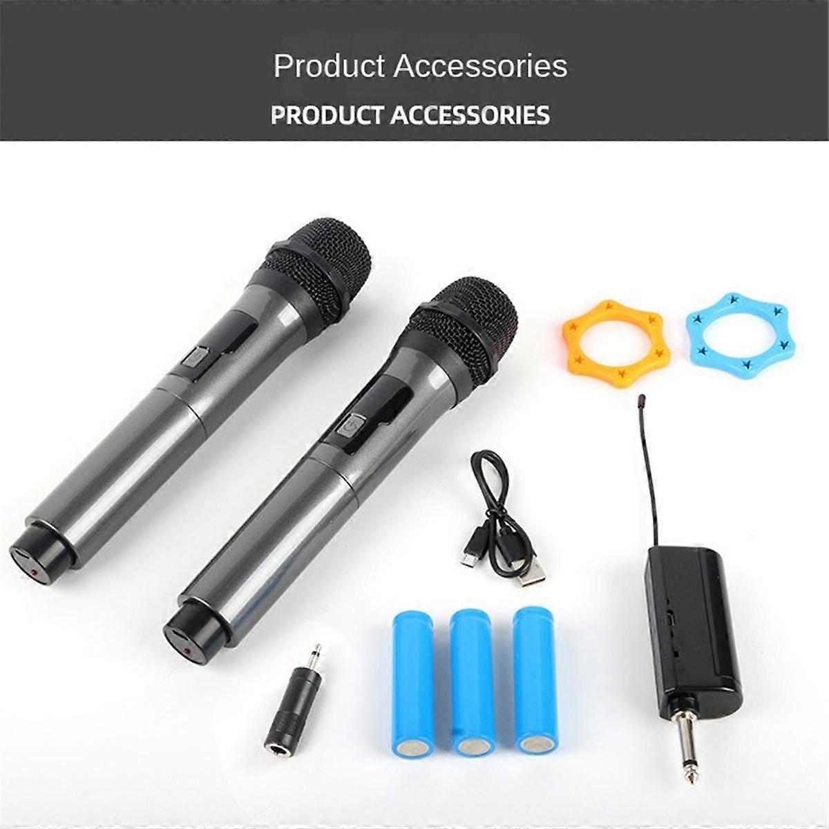 WN043 Wireless Microphone 2 Channels UHF Fixed Frequency Handheld Mic Karaoke Professional Show Meeting