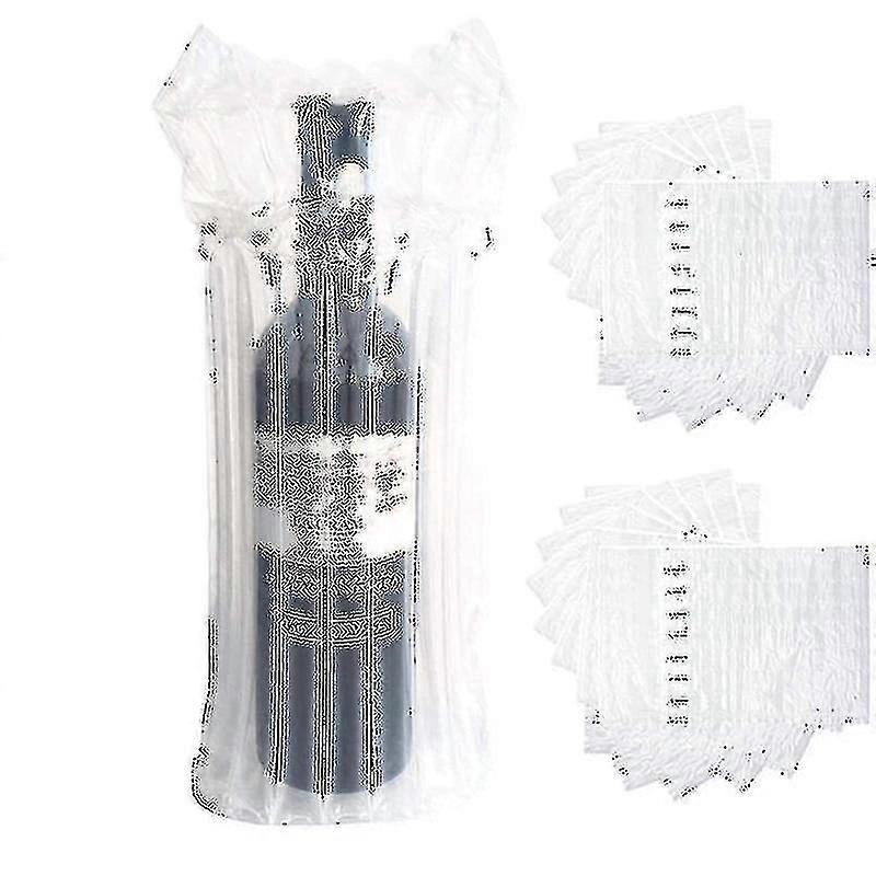 20-pack skyddshylsor för vinflaskor, stötdämpande uppblåsbara förpackningsskydd för vinglasflaskor