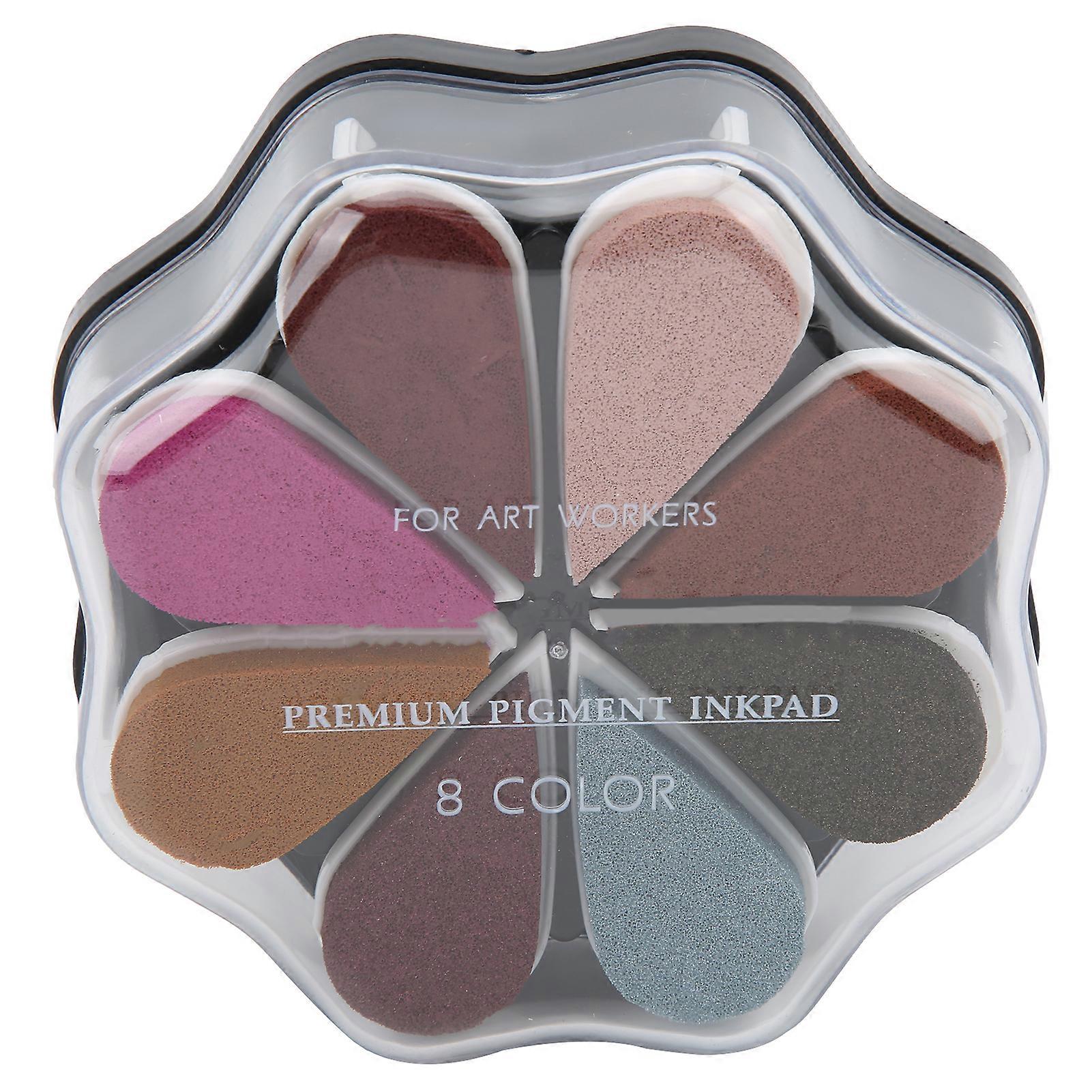 Petal Stamp Pad 8 Colors WaterBased DIY Hand Stamp Printing Pad for Ordinary Paper(1033 )