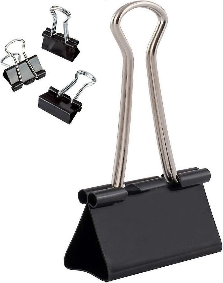 Nirvana Pack of 12 Document Clips | 41mm | Box of Multi-Function Paper Clips | Binder Clips | Metal Paper Drawing Clip for Notes | Writing paper | Cli
