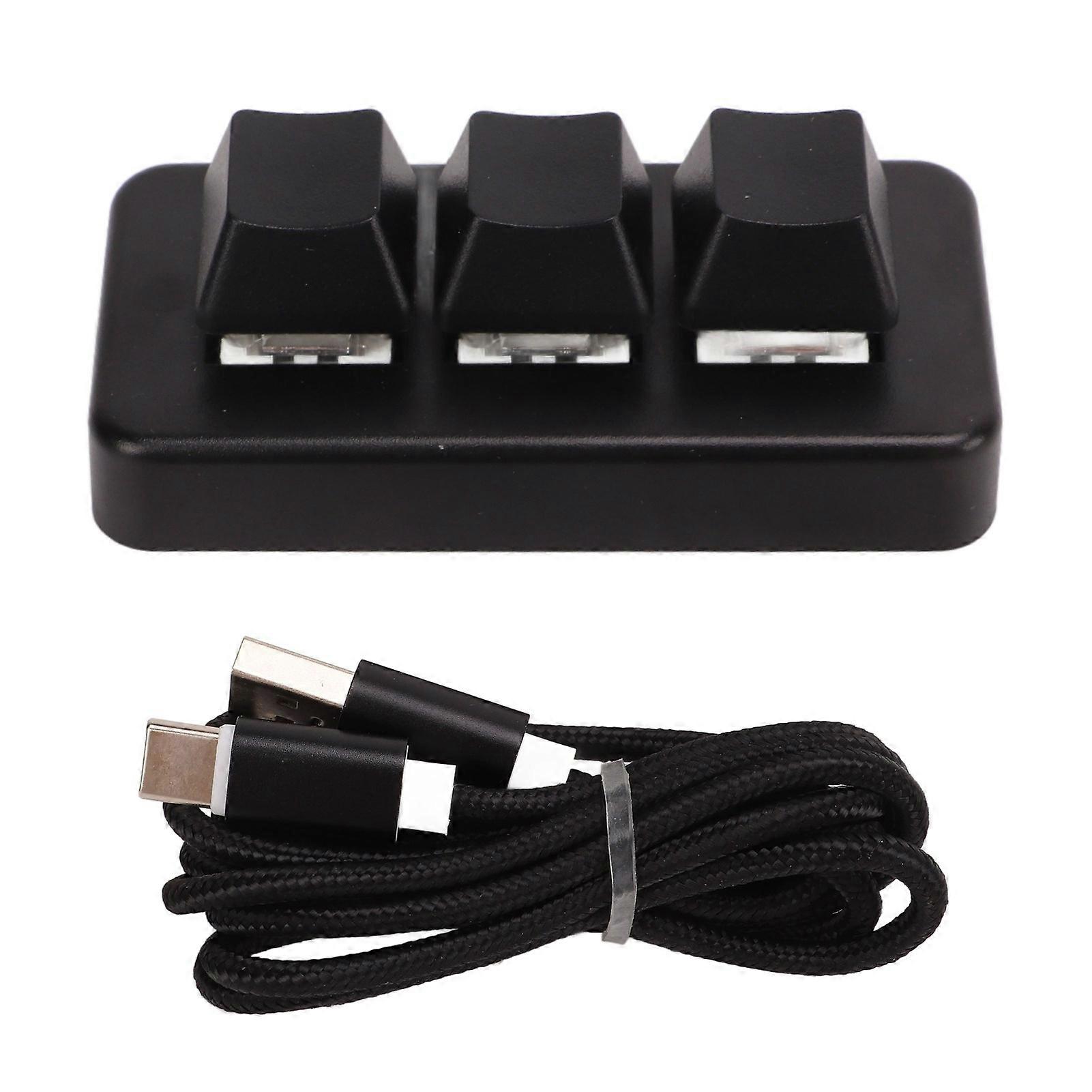 Mini 3 Button Control Keyboard with USB Cable Custom Knob Keyboard Programming Macro Keypad YEMAA