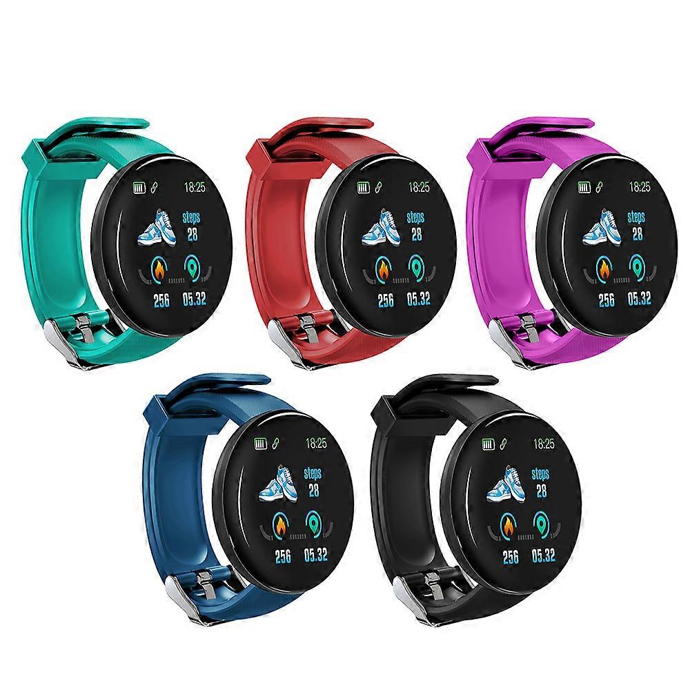 D18 Sport Fitness Smart Watch with Call Vibration Reminder Message Push Heart Rate Blood Pressure Monitoring Wearable Wristwatch