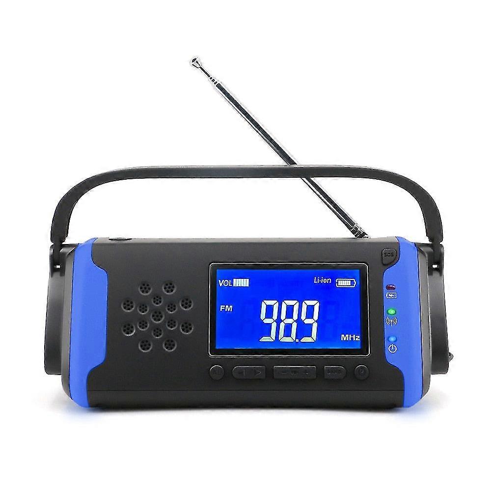 4000Mah solar radio portable emergency radio am/fm radio lcd multifunctional with led flashlight solar mobile powerbank radio
