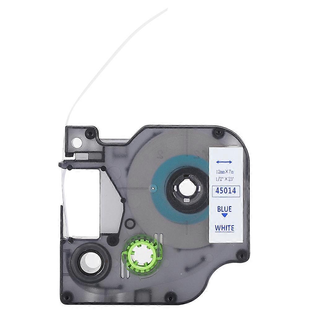 D1 打印纸办公用品 DYMO 贴纸的标签胶带色带(12mm 白底蓝字 45014)