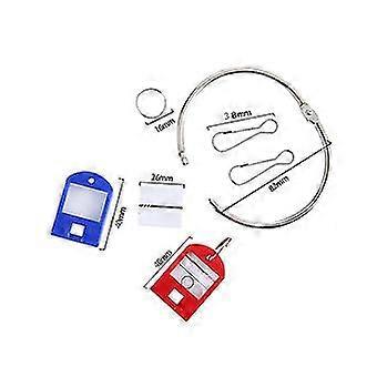 Portable Metal Ring Key Organizer with 20 Spring Hooks & Key Tags with Ring and Label Window