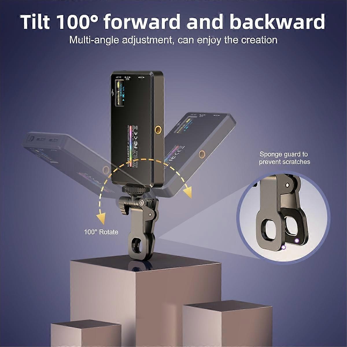 -120 RGB LED Camera Light Full Color Output Video Lamp Kit Dimmable 2500K-9000K Bi-Color Panel Light