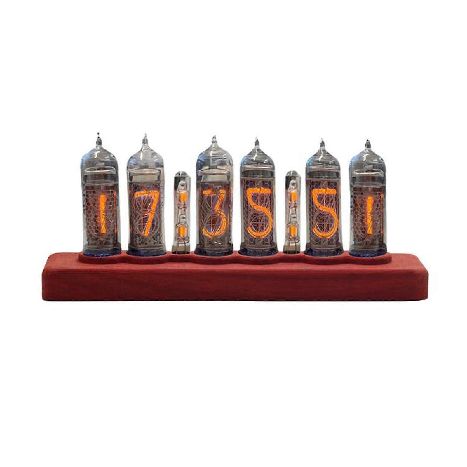 طقم اصنعها بنفسك ساعة نيكسي أنبوبية 6 بت IN-14 رقمية IN14 من خشب الكمثرى الأحمر بدون أنابيب