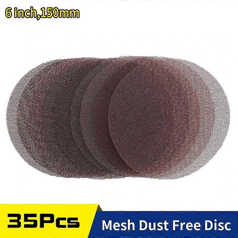 20 PCS 6 Inch Mesh Sanding Discs 150mm Hook & Loop 80-600 Grit Dust Free Net Sander Anti-Blocking Sandpaper For Wood Car