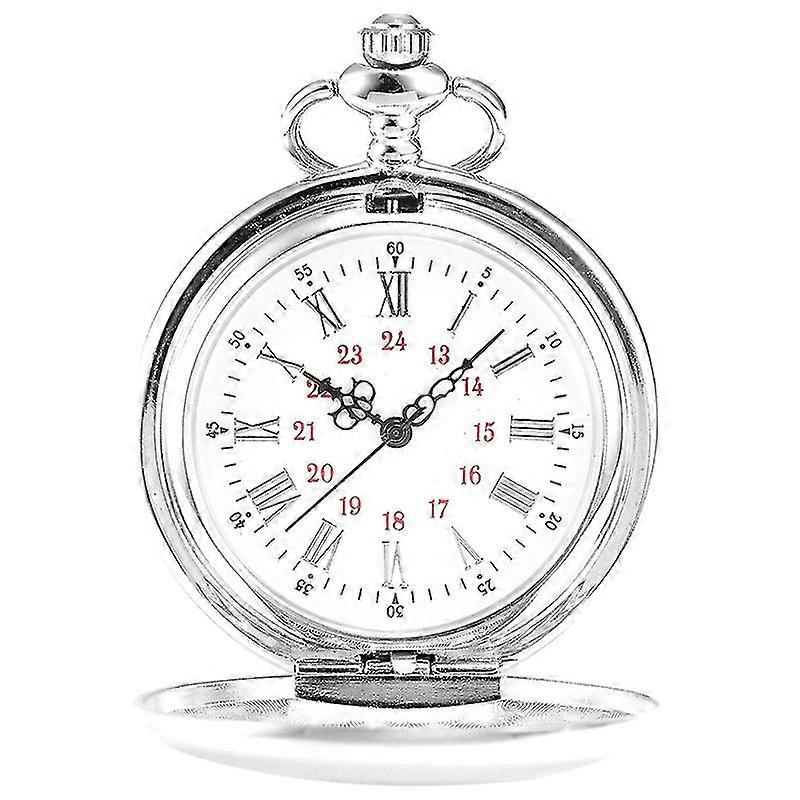 Reloj de bolsillo, correa de metal, plata