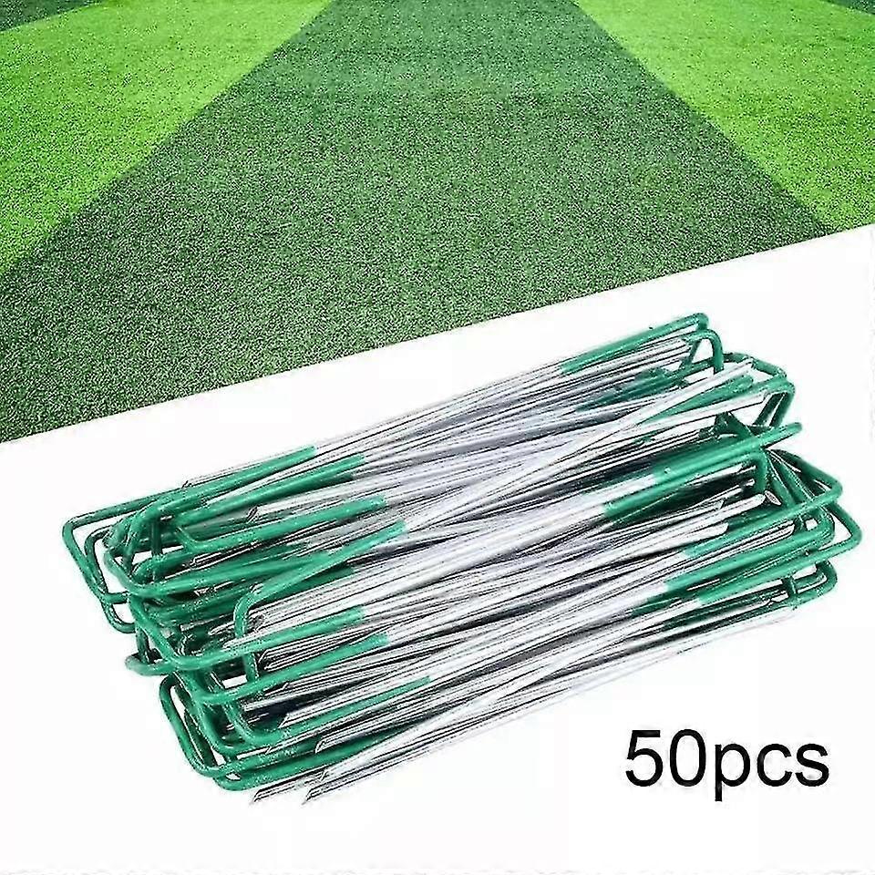 50x Half Green kunstgress pinner å pin falske gress, astro torv, luke membran, hage netting (150mm/6 tommer)
