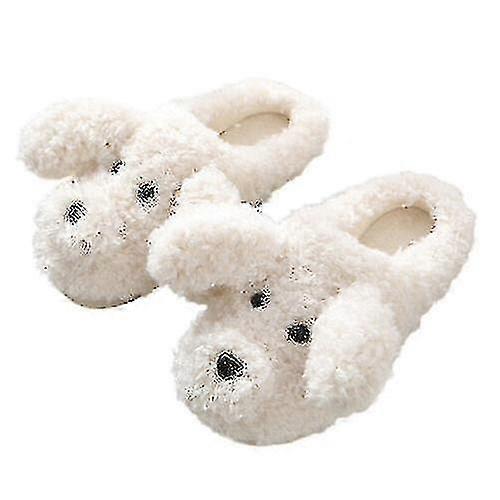 Cute 3d Dog Puppy Slippers Girl Winter Plush Indoor Shoes Comfy Warmer-anti-slip