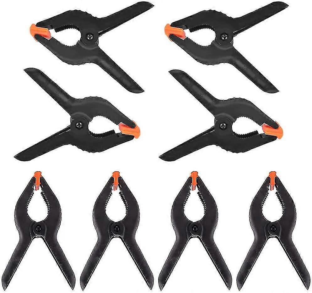 8 Spring Clips, Black Plastic Spring Clips, Nylon Clips, Diy Tool Clips