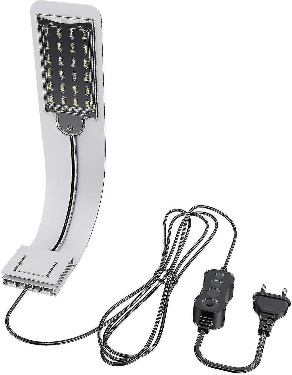 Ultra-small Led Lamp For Small Aquariums, Mini Aquarium Clip Lights, With 24 White Leds, For 30-40cm Aquariums, 10w (black)