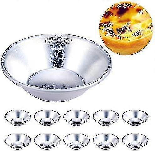 Moule à tarte aux œufs, 10 pièces, style gâteau, Pasteis de Nata, cuisson au four, moule à crème anglaise rond (10 pièces)