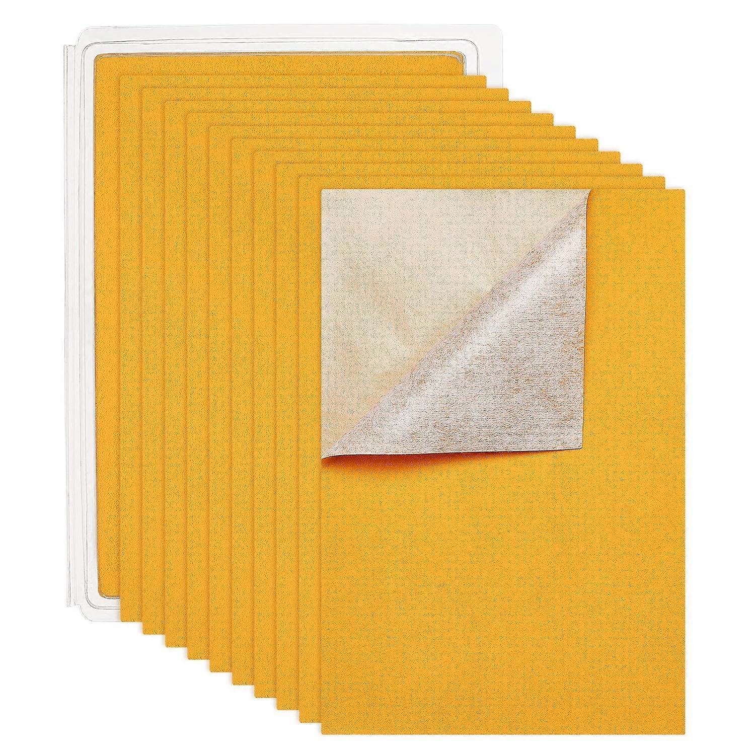 20PCS Velvet Yellow Fabric Sticky Back Adhesive Back Sheets A4 Sheet (8.3" x 11.8") Self-Adhesive Durable and Water Resistant Ideal for Art and Craft