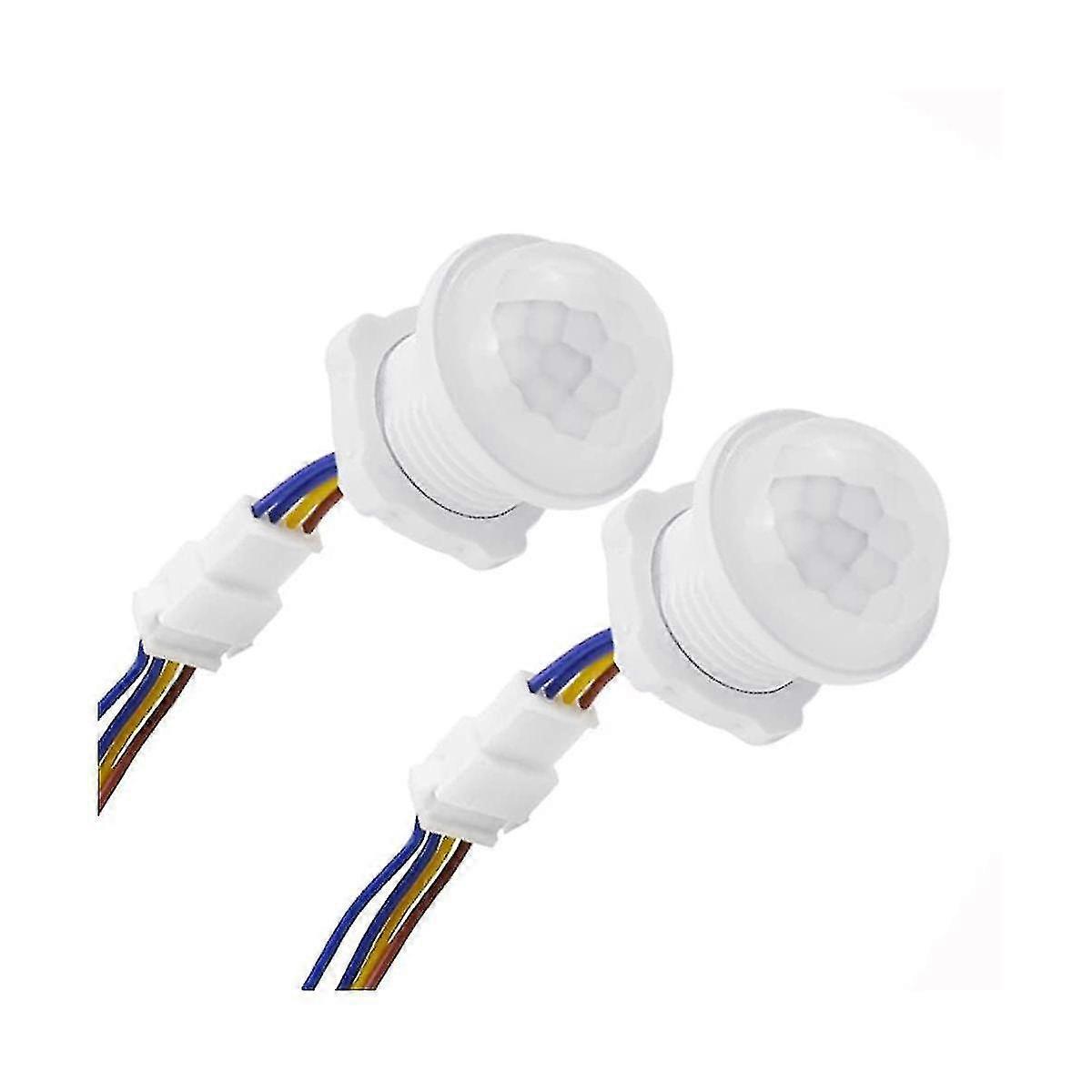 2pcs Motion Sensor Light Switch 110-220v Pir Sensor Smart Detection Time Delay Adjustable Infrared