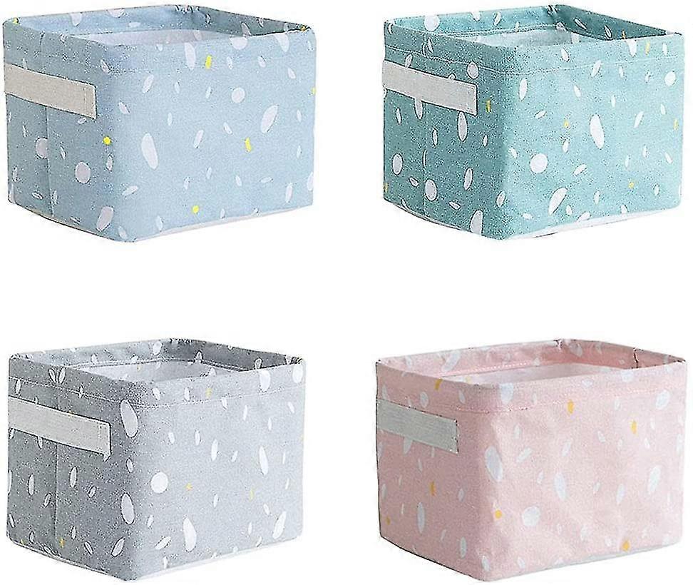 Changing Table Organizer, 4 Pack Storage Basket Kids Cloth Storage Baskets Storage Box, With 2 Handles On Both Sides, Linen And Cloth Boxes (20 X 14 X
