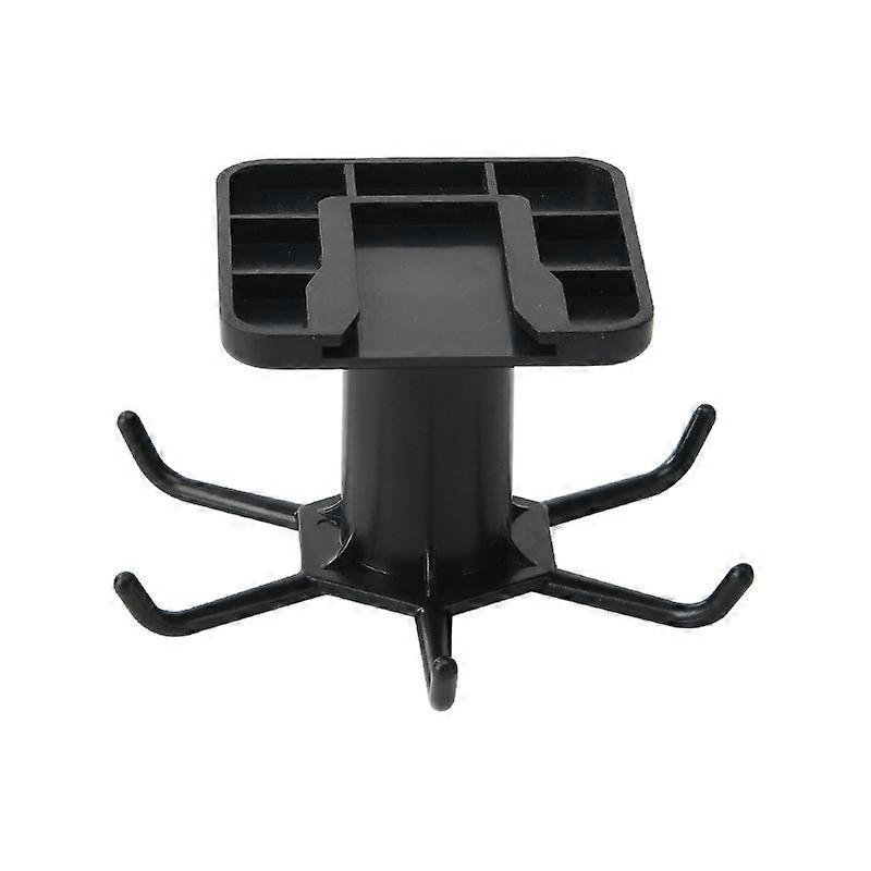 Kitchen utensil hanger, 6-prong 360-degree rotatable hook, black