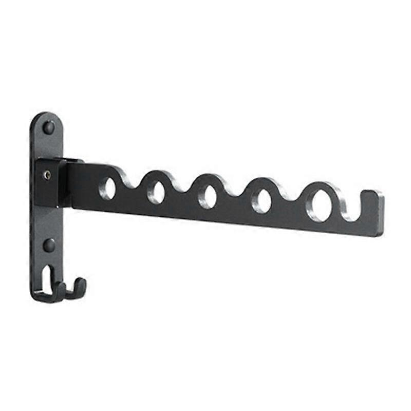 Wall Mounted Clothes Rack, Foldable Drying Rack Hook Hanger (Black, 1)